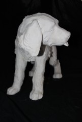 entwurf, modell, hund, welpe, bildhauerei, tina allenbach, querkunst, kunst, gips
