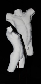 entwurf, modell, torso, frau, mann, bildhauerei, tina allenbach, querkunst, kunst, gips